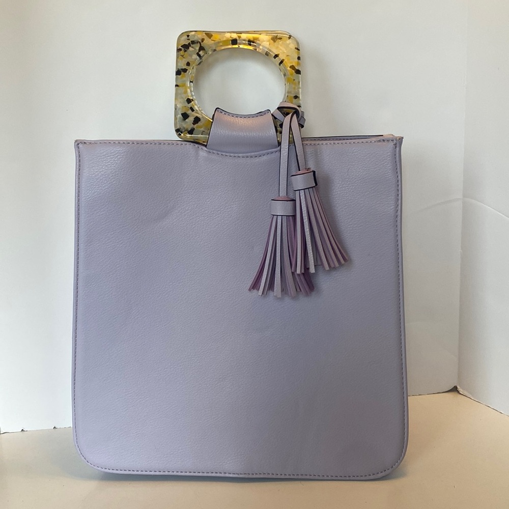 Purple Square Purse with Resin Square Handles